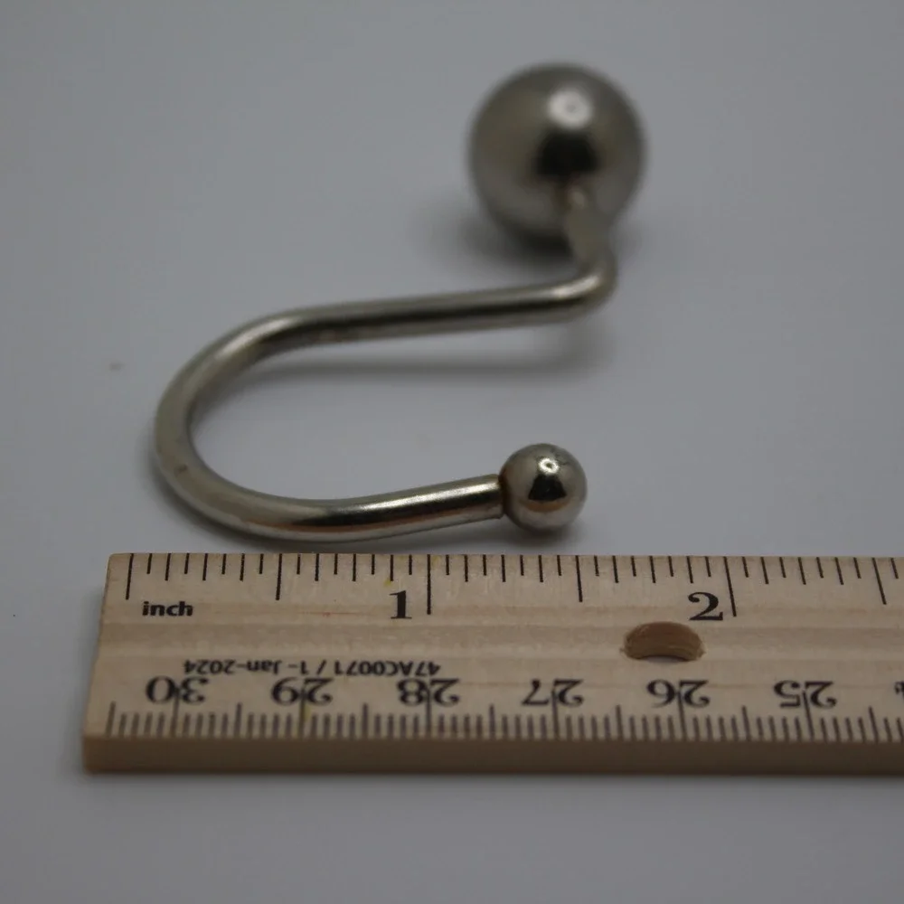 Vintage Metal Shower Curtain Hooks with Ball Ends - Set‎ of 9